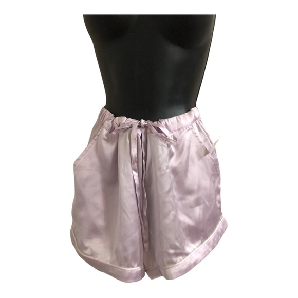 House of Harlow 1960 lavender lilac silk satin look pajama loungewear shorts set - Picture 12 of 14
